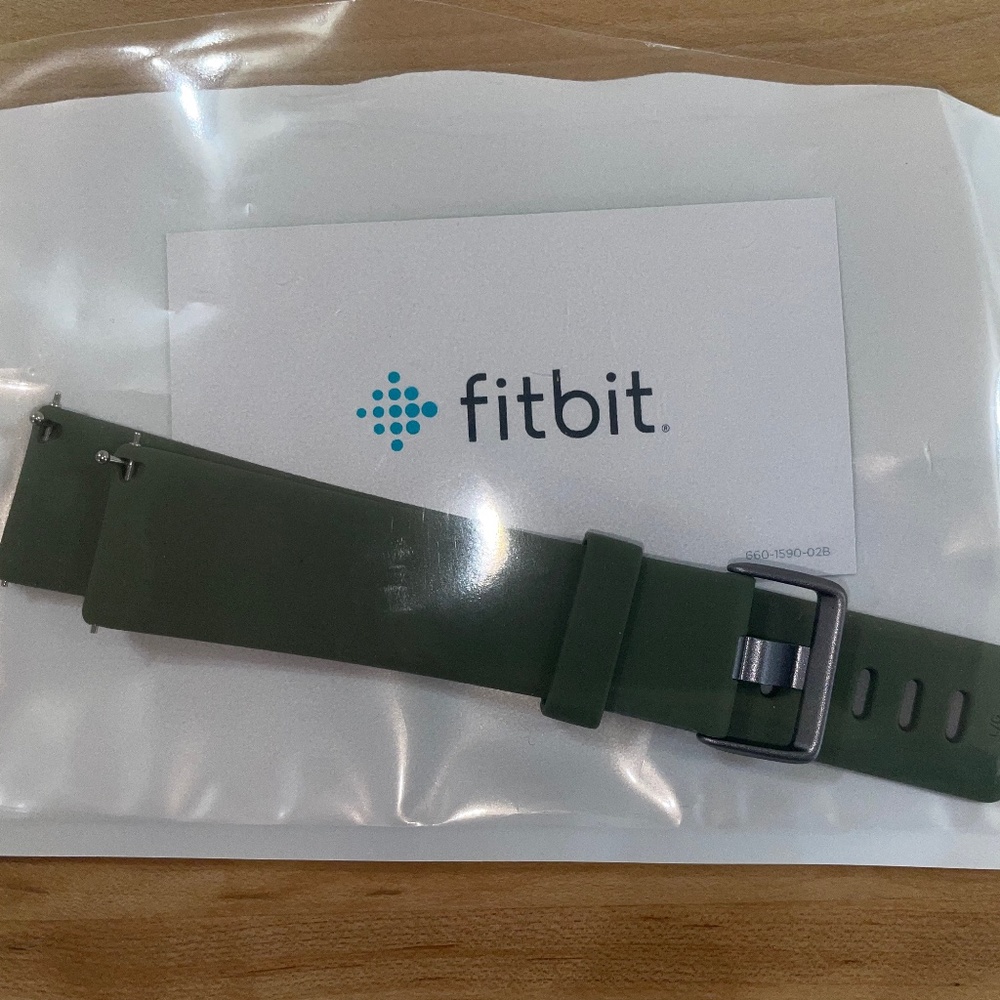 Fit Bit silicone army green large band Versa 2